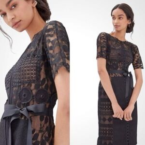 Black Anthropologie Beguile by Byron Lars Carissima Lace Sheath Dress, Size 4
